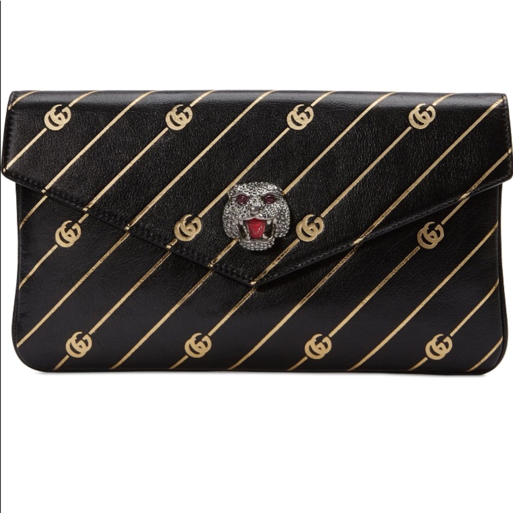 Gucci Broadway GG Archive-p Leather Envelope Cltch